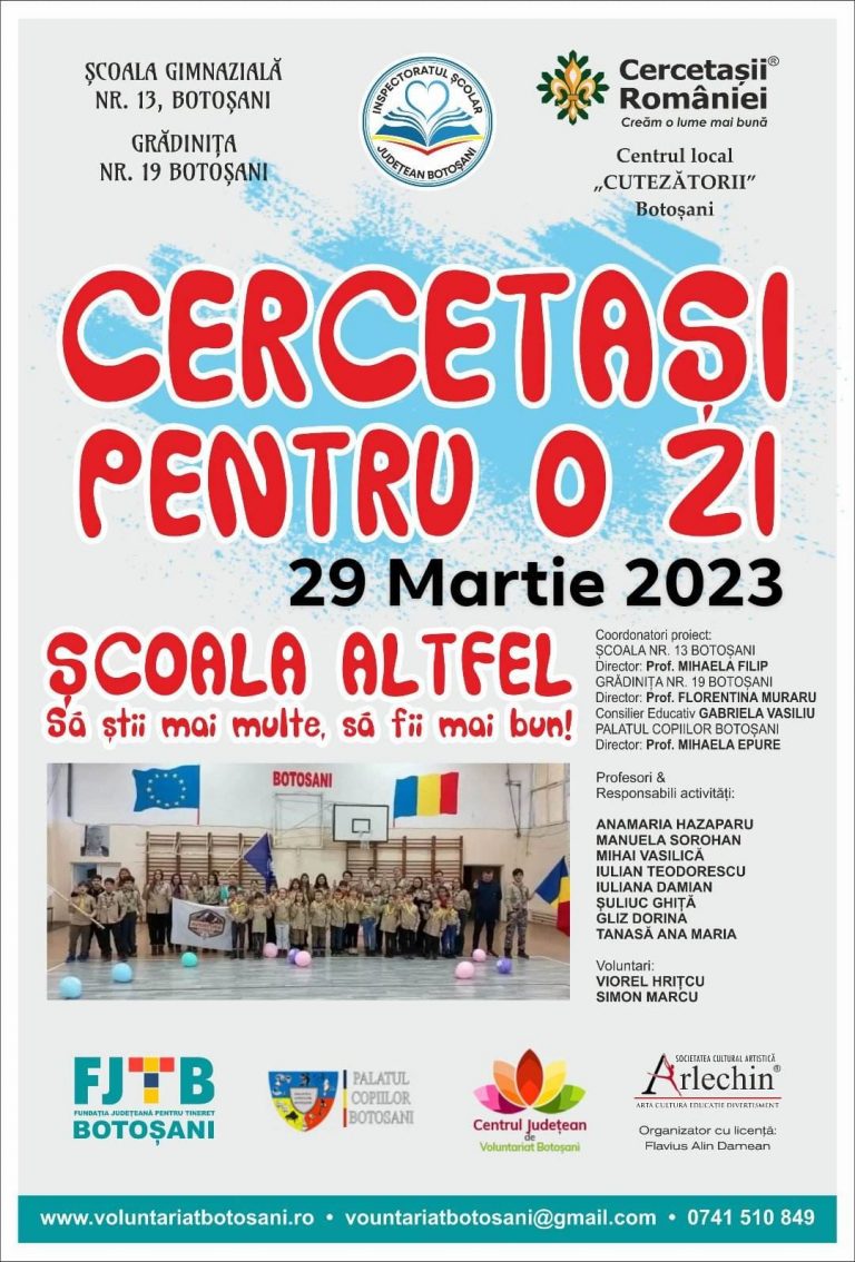 Cercetași pentru o zi! Școala altfel! Să știi mai multe, să fii mai bun!