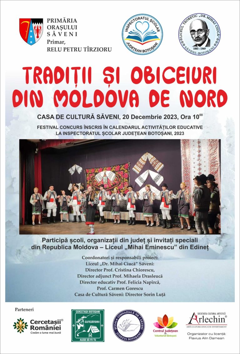 Orașul Săveni, gazdă a Festivalului de tradiții și obiceiuri din Moldova de Nord, ediția a VII-a! Vezi unde și când are loc ineditul eveniment!