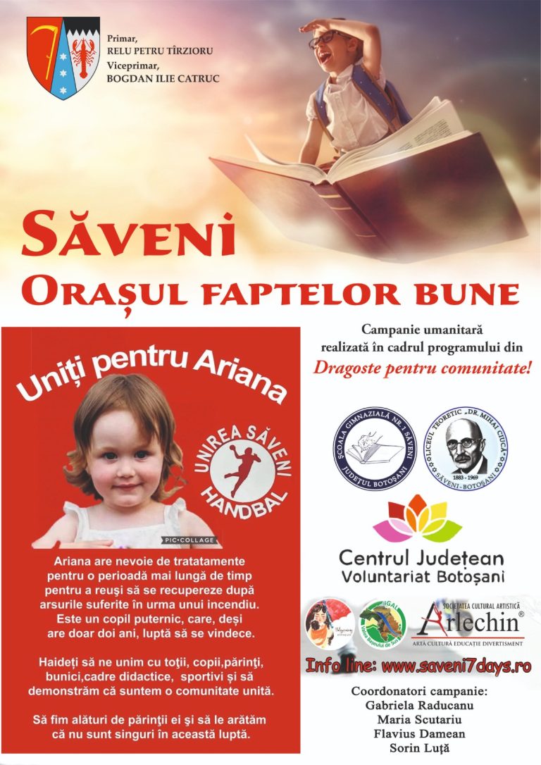 În prima zi de Crăciun, tinerii voluntari de la CS Unirea Săveni continuă acțiunea umanitară „Uniți pentru Ariana”!