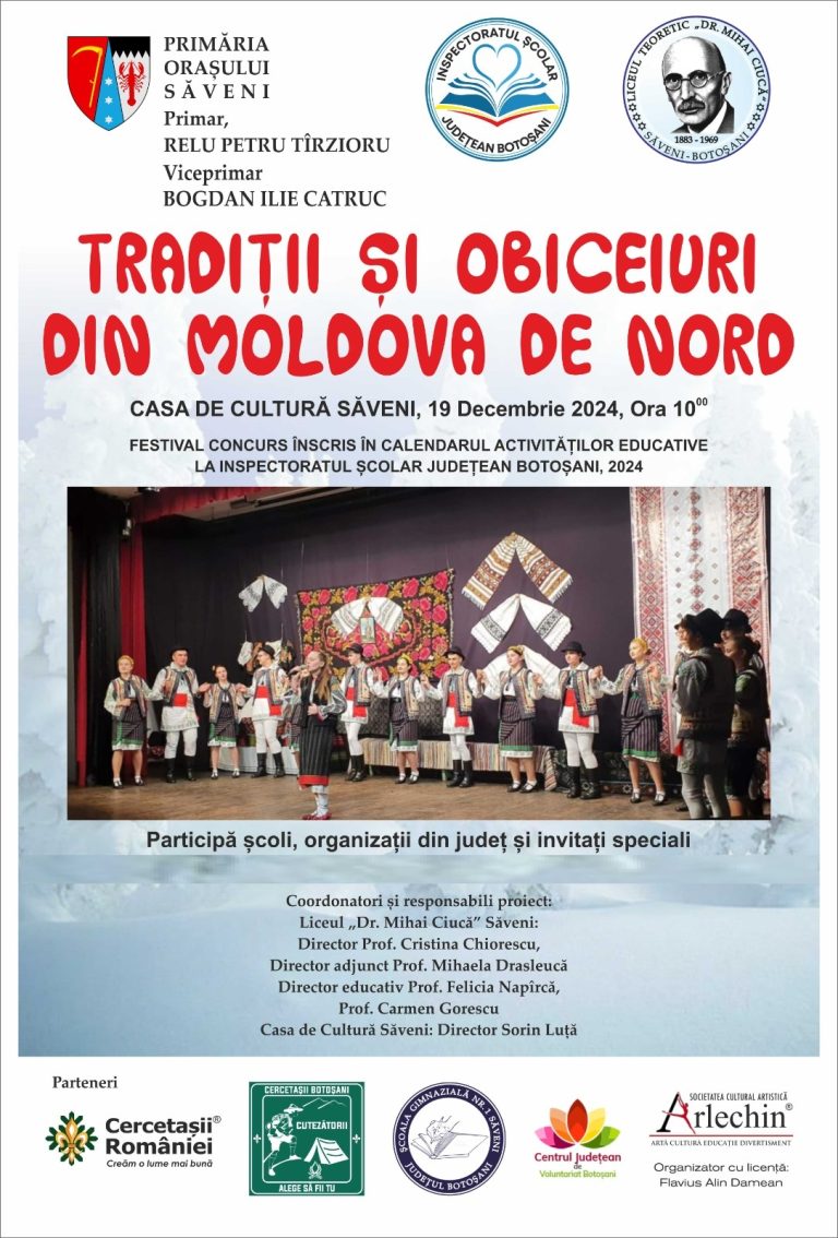Orașul Săveni gazdă a Festivalului de tradiții și obiceiuri din Moldova de Nord! Vezi unde și când are loc ediția a VIII-a!!