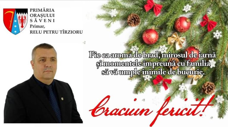 Orașul Săveni începe Marea Sărbătoare a Crăciunului cu credință, bunătate, sănătate, împreună în comunitate, alături de familie, prieteni și cei dragi!