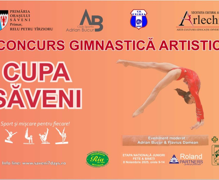 Concurs gimnastică artistică – Cupa Săveni – Relu Petru Tîrzioru – Adrian Bucur – Flavius Damean – Asociația Unirea Săveni – Botoșani – România